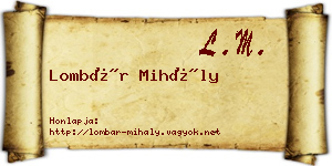 Lombár Mihály névjegykártya