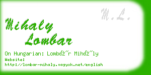 mihaly lombar business card